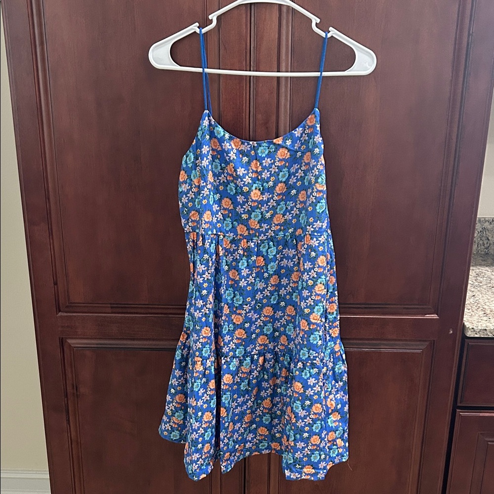 Umgee Blue Floral Spaghetti Strap Dress